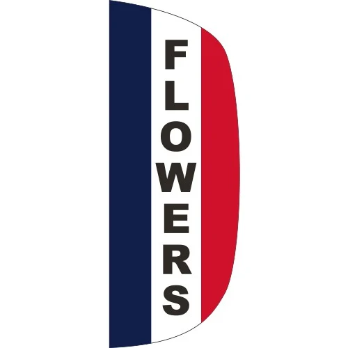 "FLOWERS" 3' x 8' Message Flutter Flag 1
