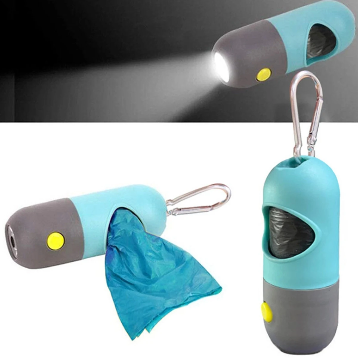 Dog Poop Waste Bags Holder with LED Flashlight 1