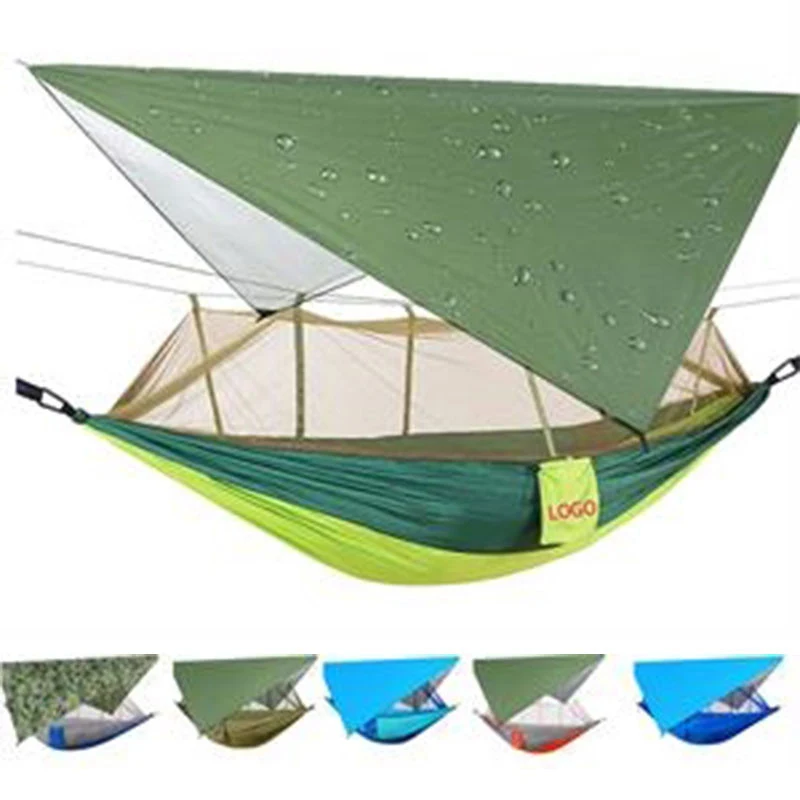 Portable Camping Hammock With Rian Fly And Mosquito Net 1