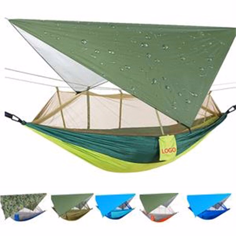 Portable Camping Hammock With Rian Fly And Mosquito Net