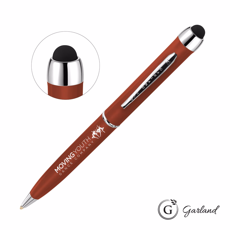 Garland® Stylus Matte Ballpoint Twist Pen - Chrome Accent