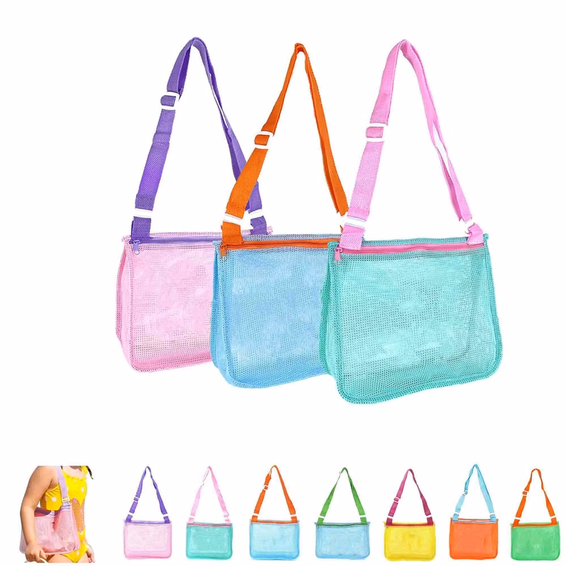 Foldable Beach Toy Mesh Storage Bag(Full Color)