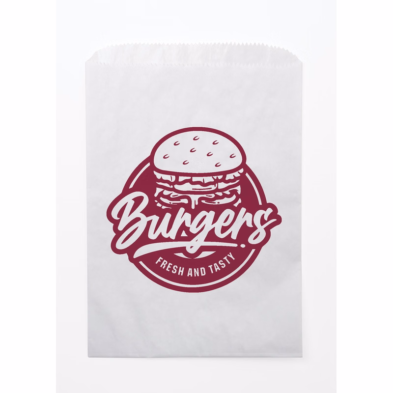 One Color White Food Safe Paper Bags (6.75" x 9.25")