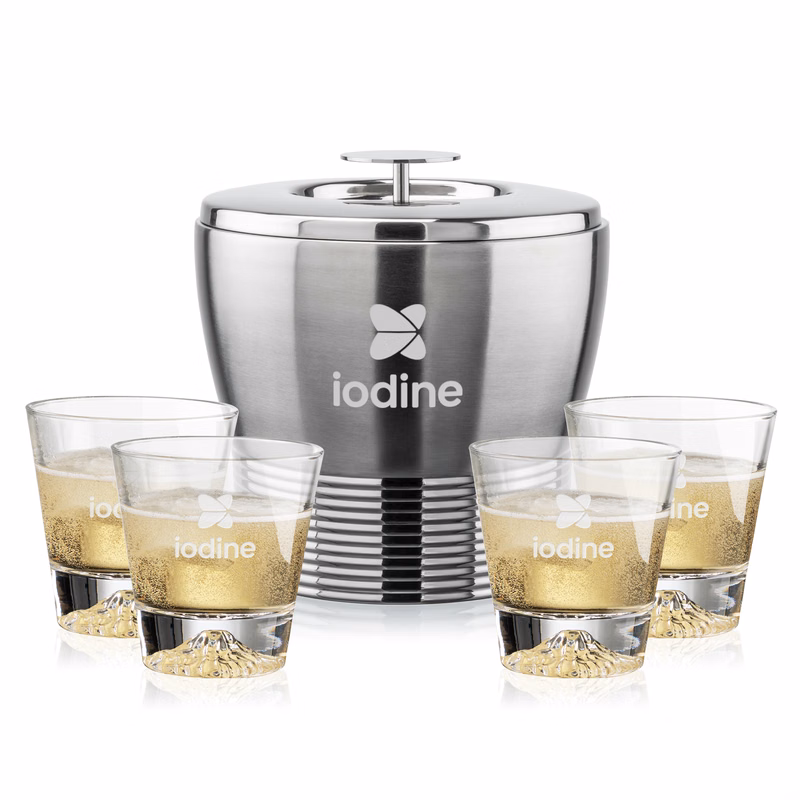 Genoa Ice Bucket & Aspen On-the-Rocks Set