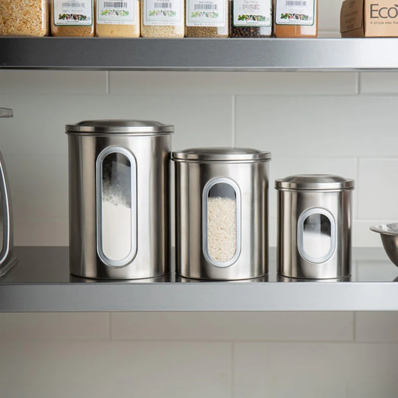 Fox Run Stainless Steel 3-Piece Ingredient Storage Canister Set 1