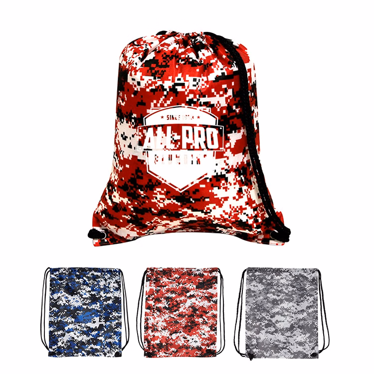 210D Nylon Digital Camo Drawstring Backpack(Bag, Backpack)