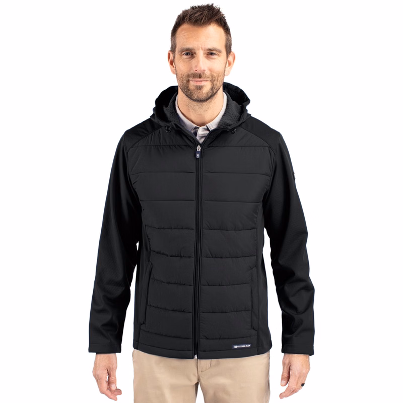 Cutter & Buck Evoke Recycled HoneycombFleece Mens Big & Tall Hybrid Full Zip Jacket Big & Tall