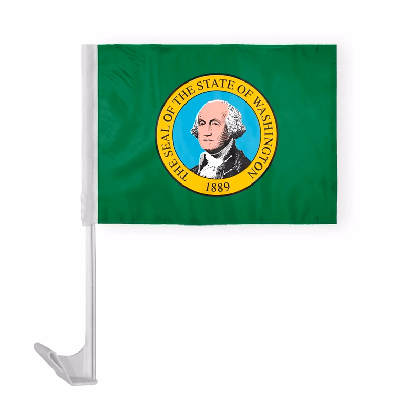 12"x16" & 10.5''x15'' Washington Car Flags