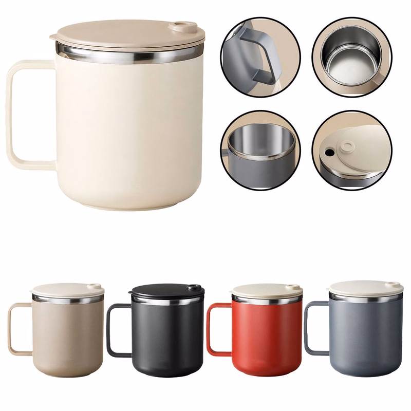 Sliding Lid Stainless Coffee Mug