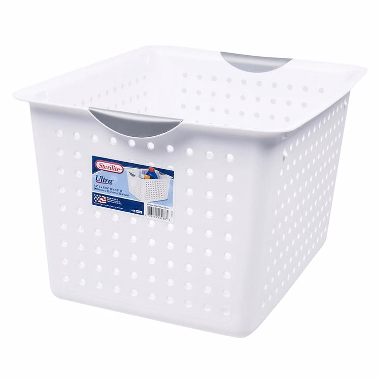 Deep Plastic Baskets - White 10"