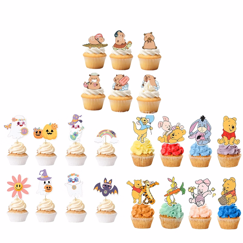 Personalized Theme Party Cupcake Decorations
