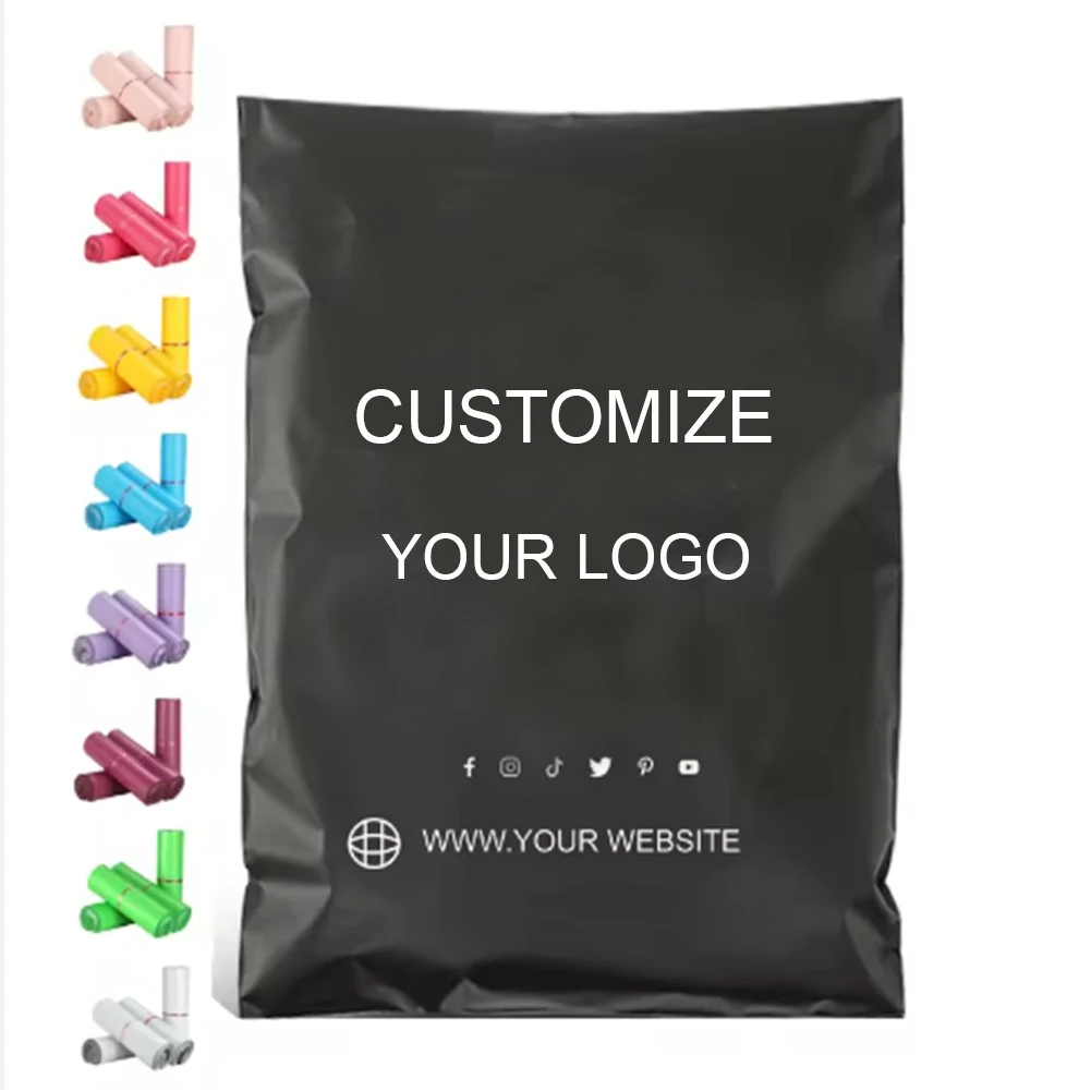 Matte Printed Logo Mail Bag Custom Black Poly Mailers 1