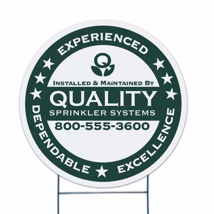 Round Yard Sign, Screen Printed