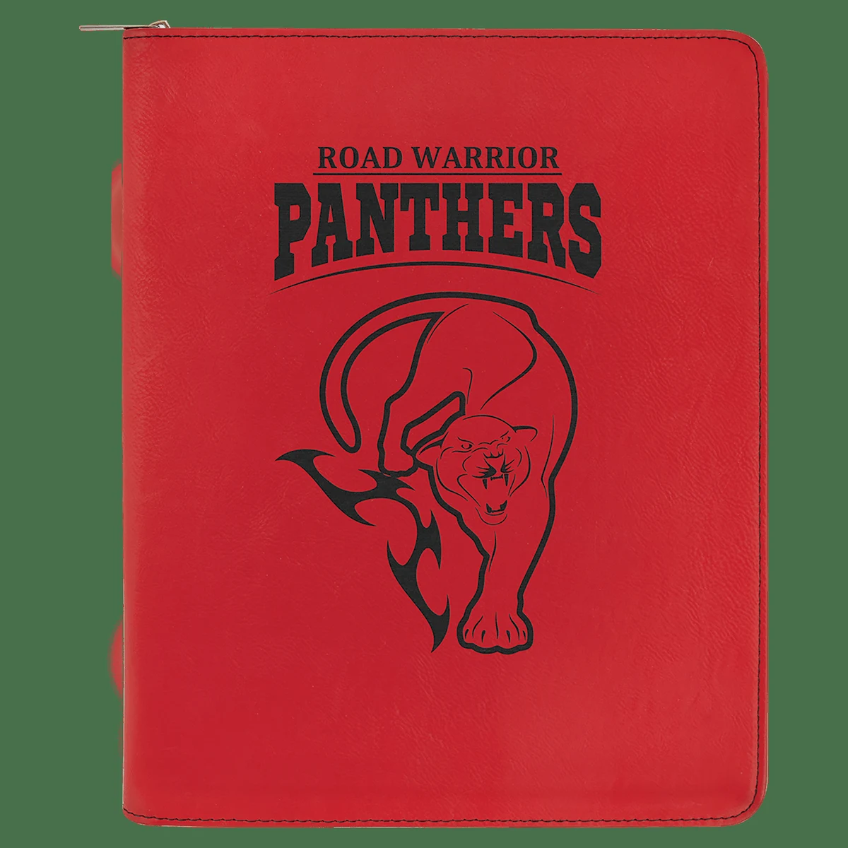 9 1/2" x 12" Red Leatherette Portfolio with Zipper and Notepad 1