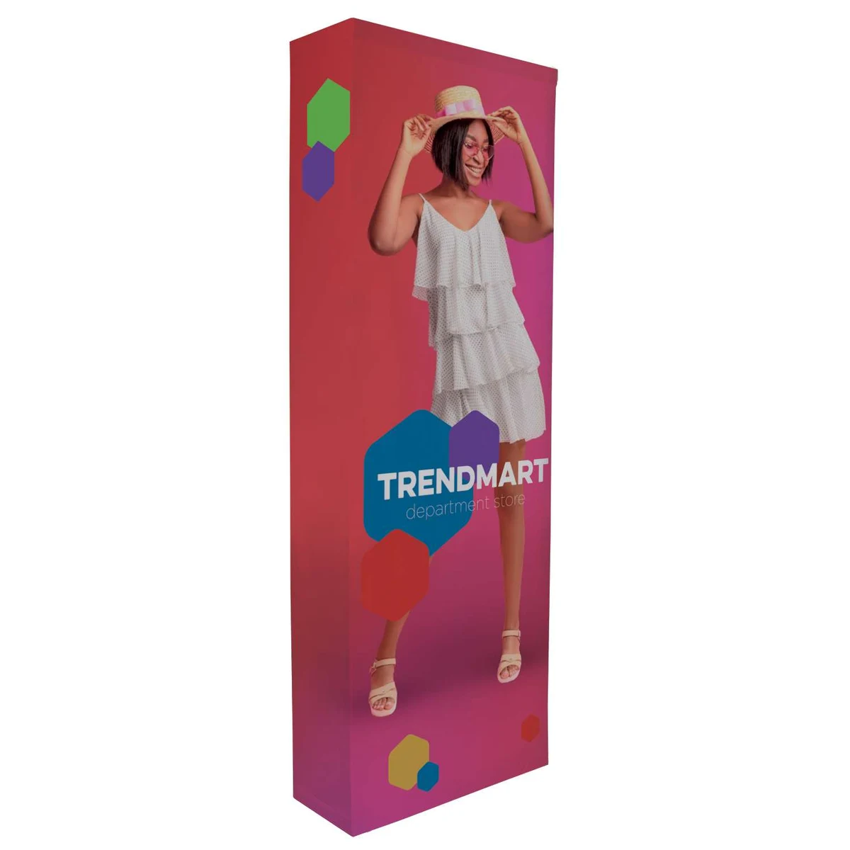3' Straight Splash Floor Display 4-Sided Kit (Recycled Polyester Knit) 1