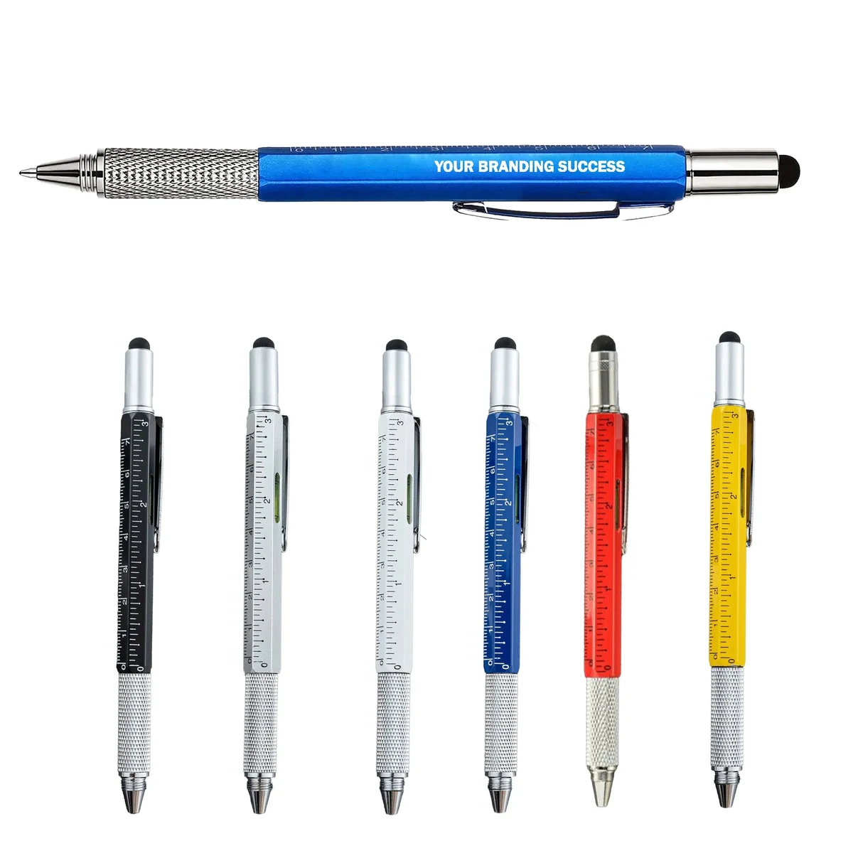 6-in-1 Multi-Tool Pen Ultimate Ruler Stylus Flat Water-Based 1