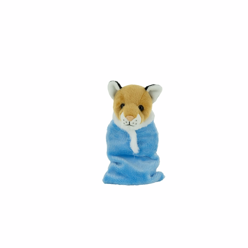 Plush Cougar with a Sleeping Bag