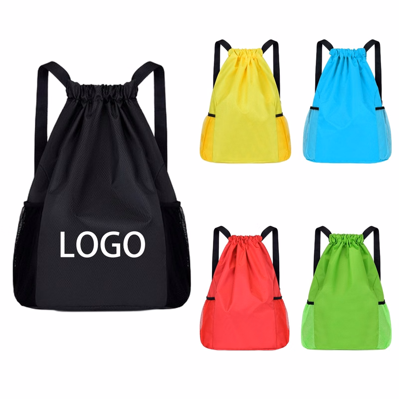Drawstring Backpack With Mesh Side Pockets