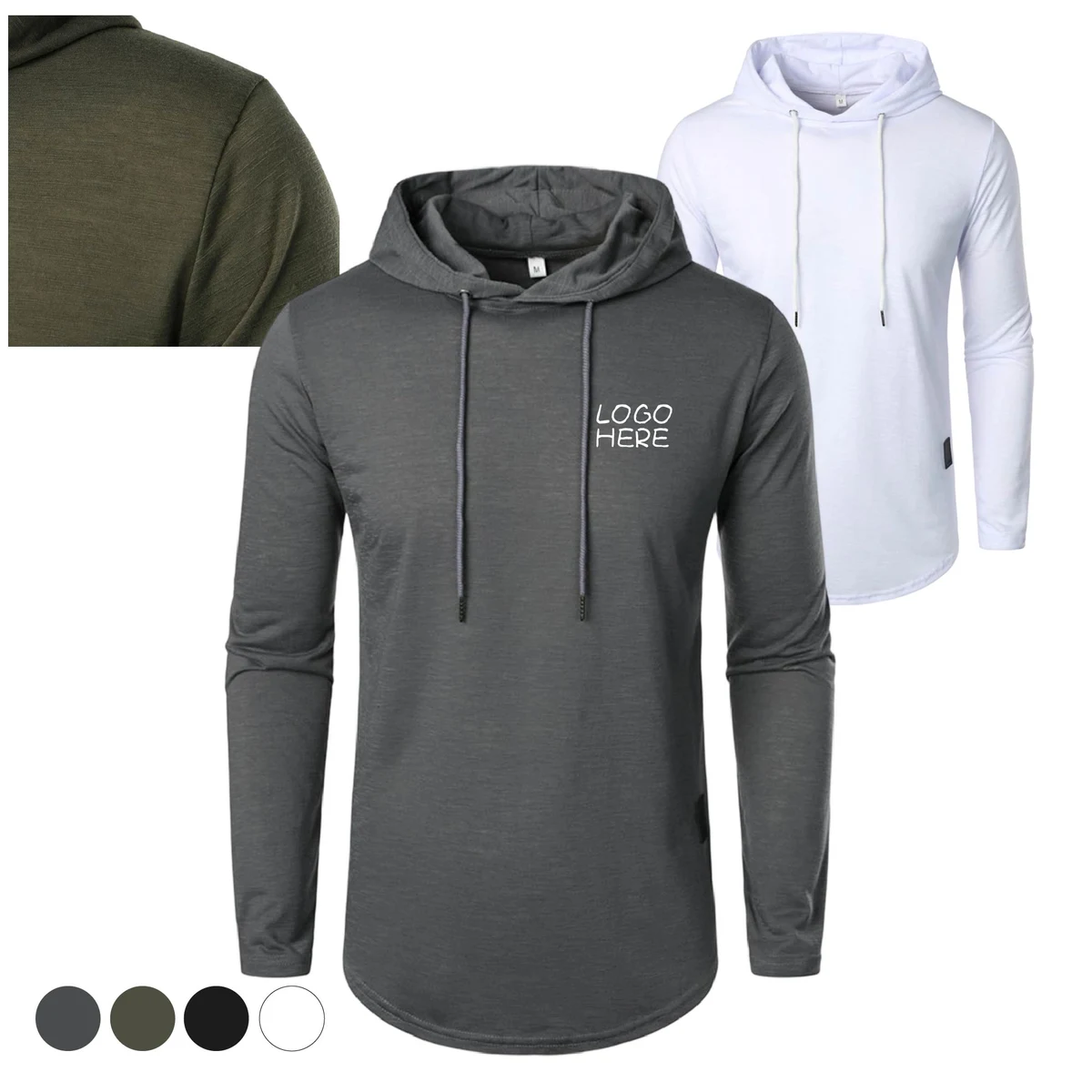Casual Athletic Running Track Drawstring Sweatshirts, custom hoodie or sweatshirt with logo imprint 1