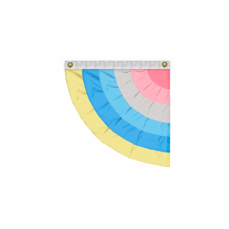 3'x3' Genderflux Pleated Half Fan- Left Side