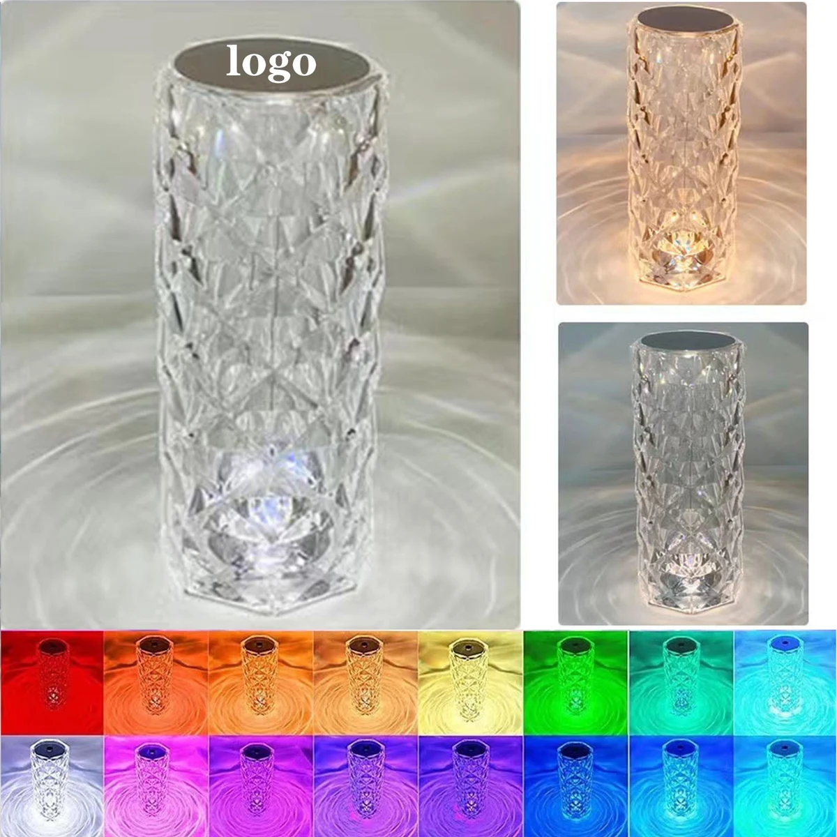 Romantic Crystal Table Lamp RGB Color Changing Night Light 1