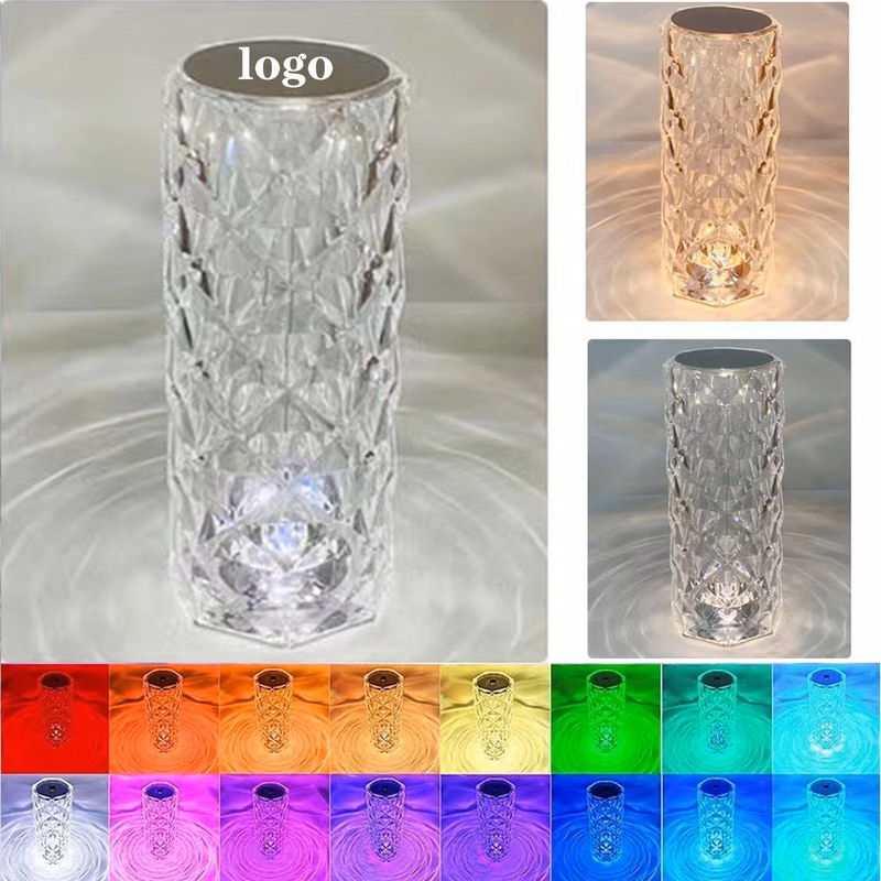 Romantic Crystal Table Lamp RGB Color Changing Night Light