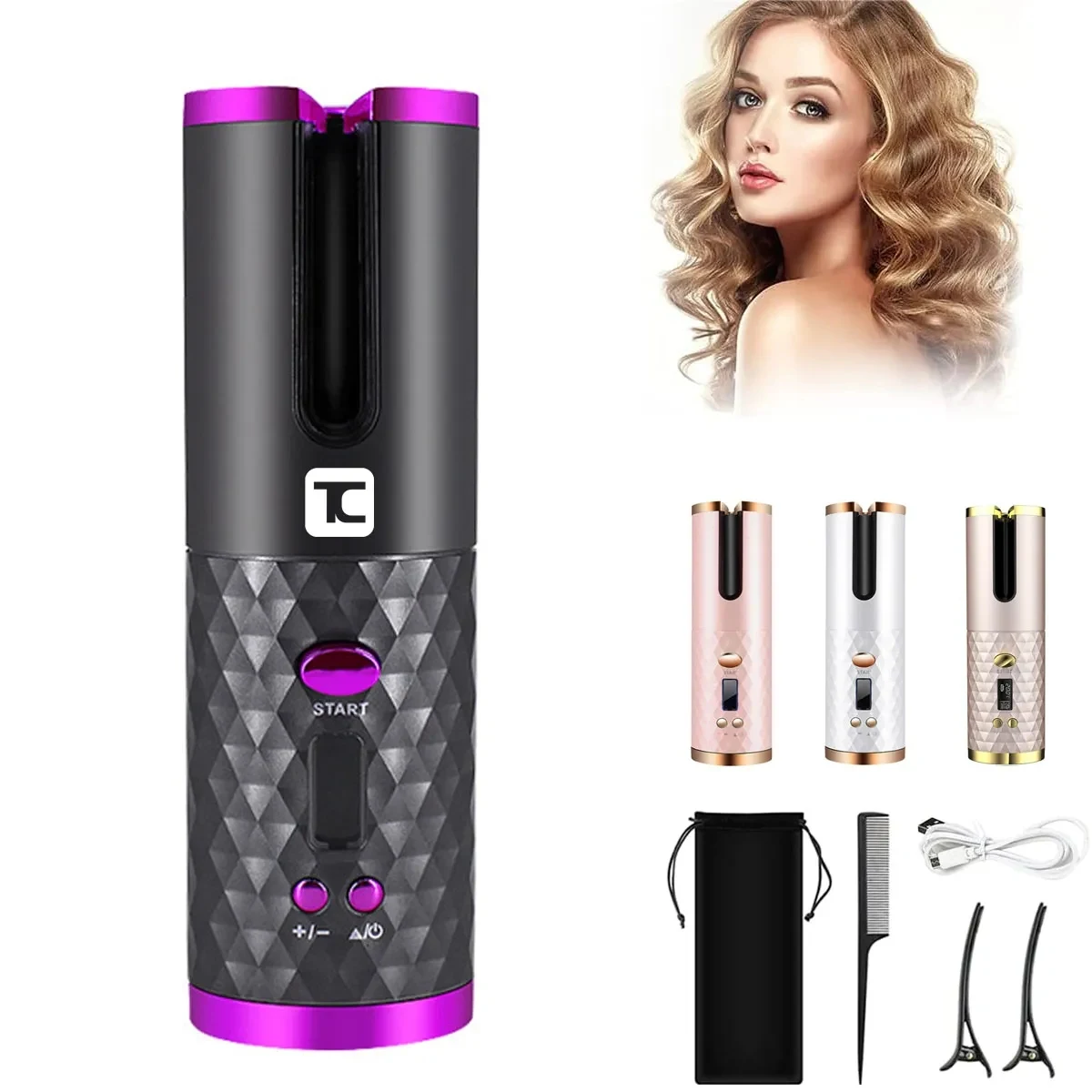 Auto Rotating Ceramic Hair Curler Set 1