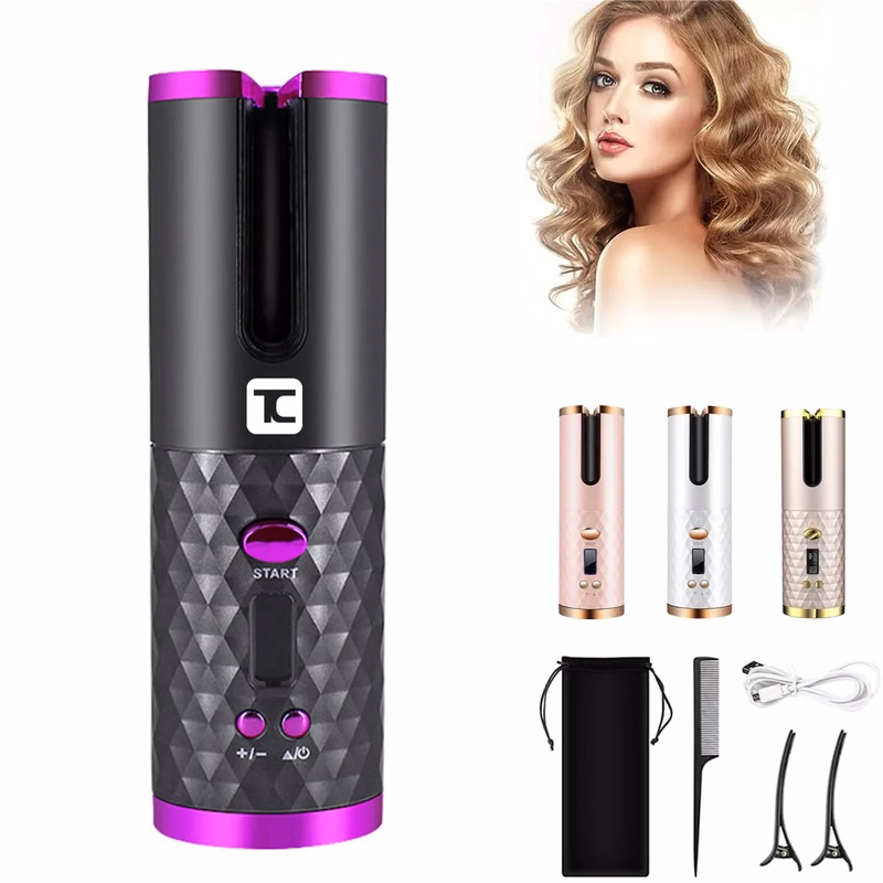 Auto Rotating Ceramic Hair Curler Set
