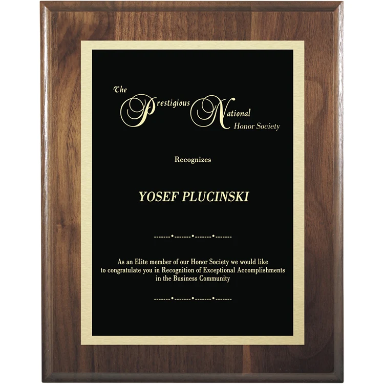 Double Plate Lasered Plaque-Walnut 1