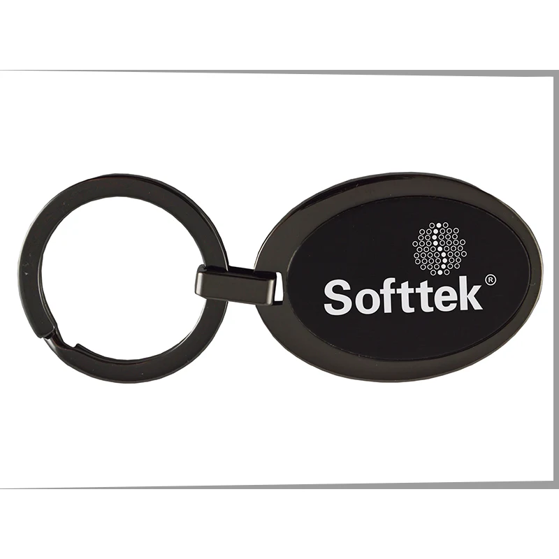 Matte Black Metal Key Chain (Oval) 1