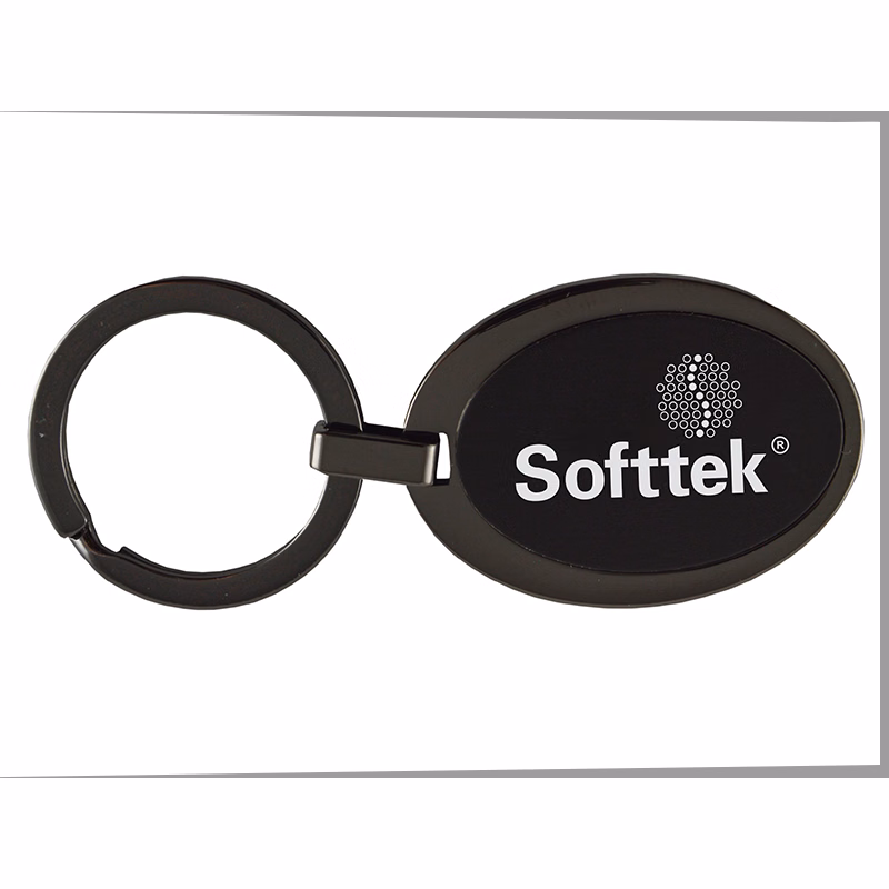 Matte Black Metal Key Chain (Oval)