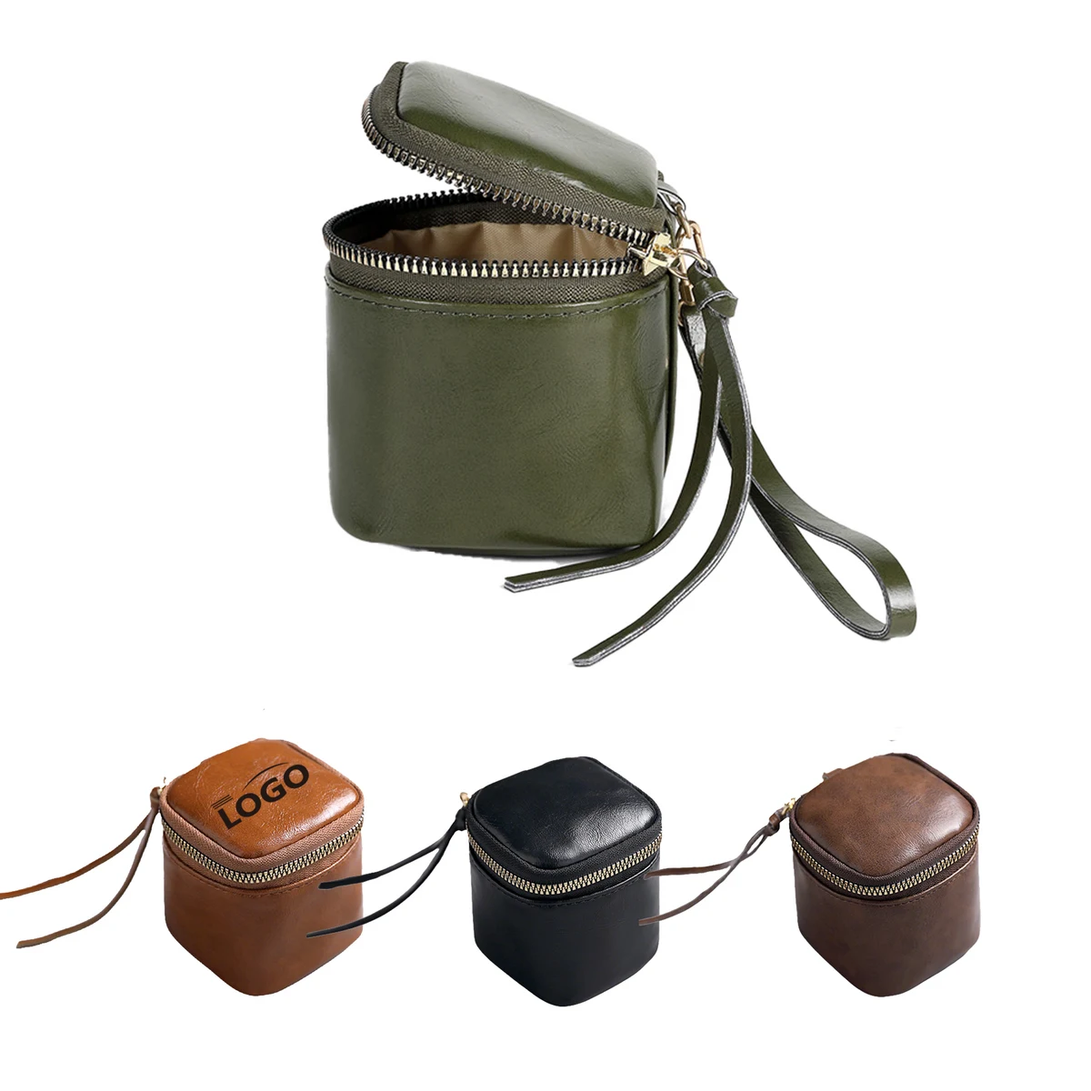 Soft Leather Mini Handheld Earphone Lipstick Coin Pouch 1