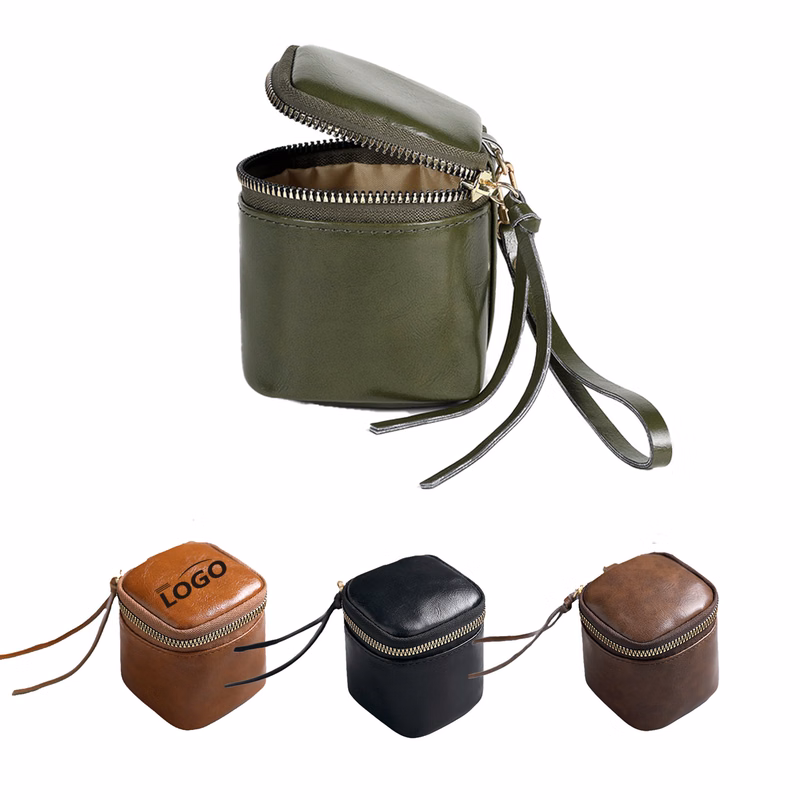 Soft Leather Mini Handheld Earphone Lipstick Coin Pouch