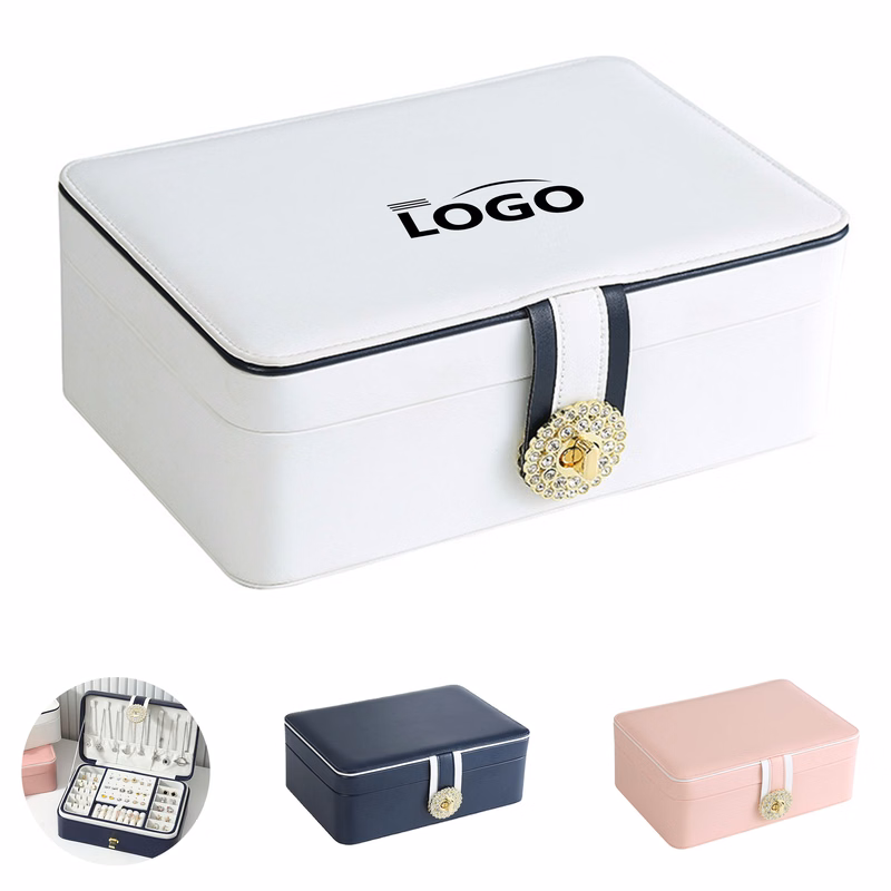 Double-Layer PU Leather Jewelry Organizer