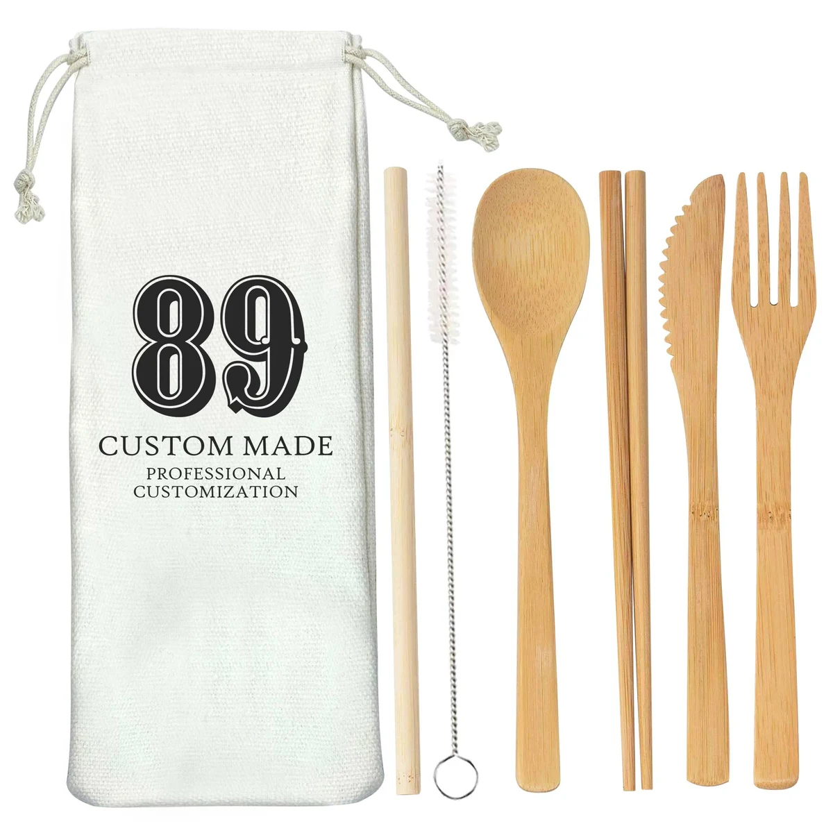6 Piece Bamboo Travel Cutlery Set 1