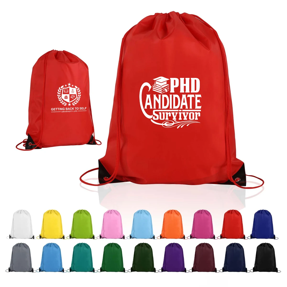Custom Drawstring Bag with Reinforced Corners 1