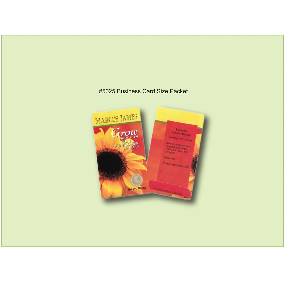 Business Card Custom Design Seed Packet 2" x 3.5" 1