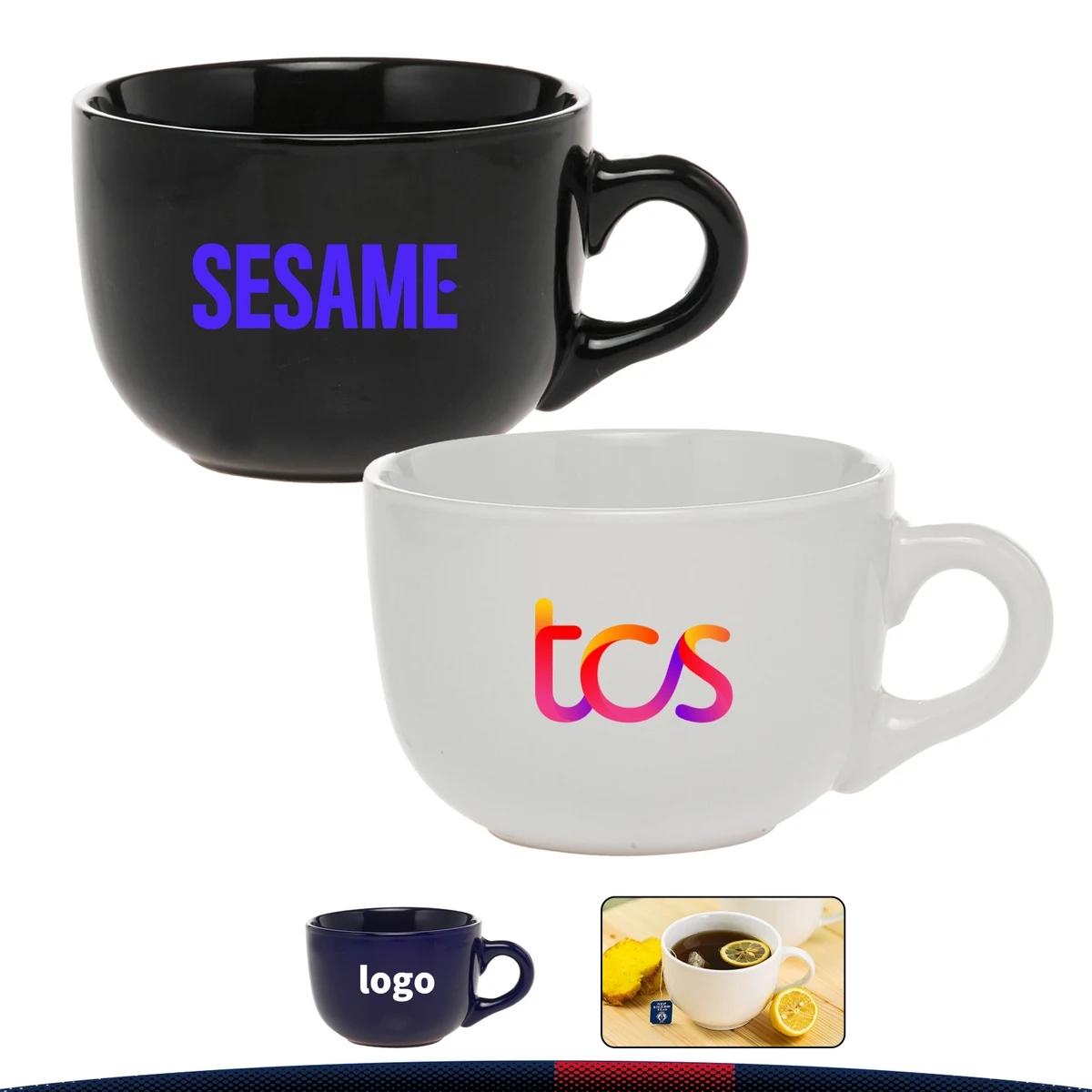 18 oz. Splosh Ceramic Cappuccino Mugs 1