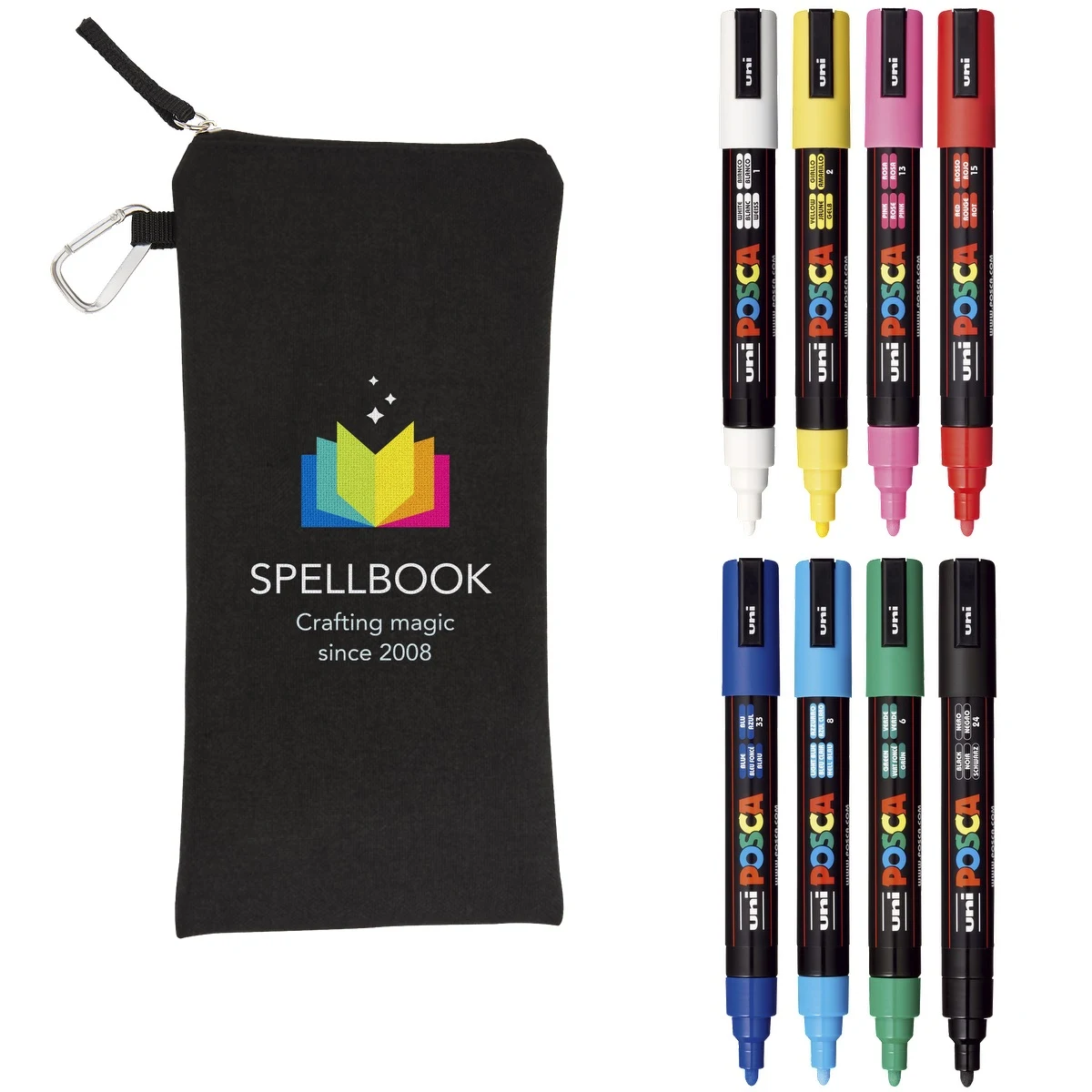 POSCA 8 Piece Basic Marker Set with Bag - Medium 1