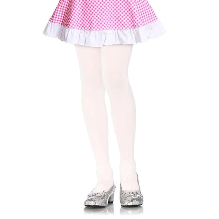 Girls' Winter Tights - White Large 1