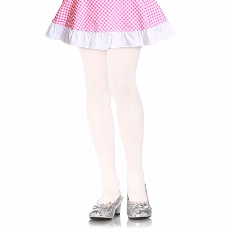 Girls' Winter Tights - White Large