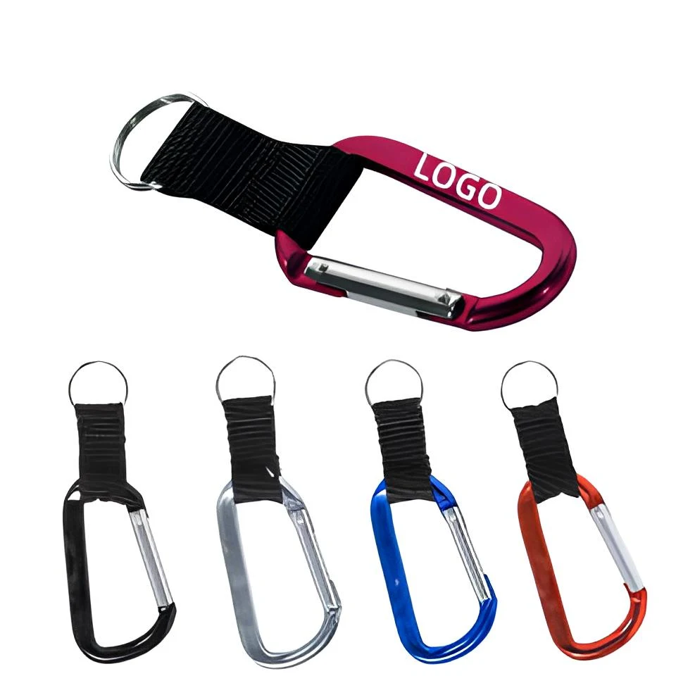 Carabiner W/ Split Key Ring & Strap 1