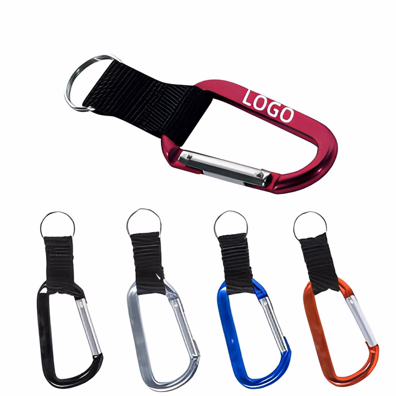 Carabiner W/ Split Key Ring & Strap