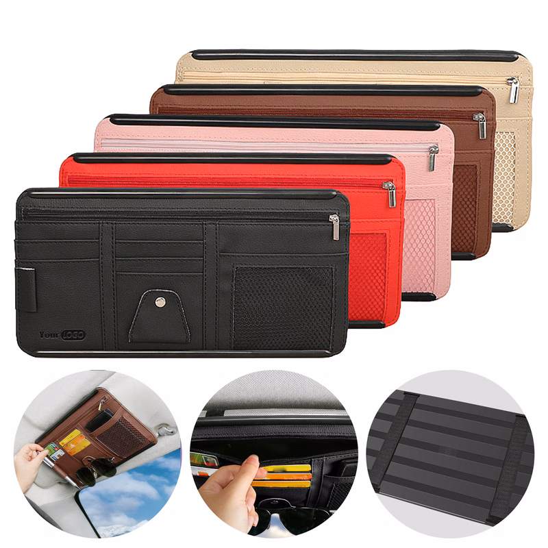 Pu Car Sunshade Storage Card Bag