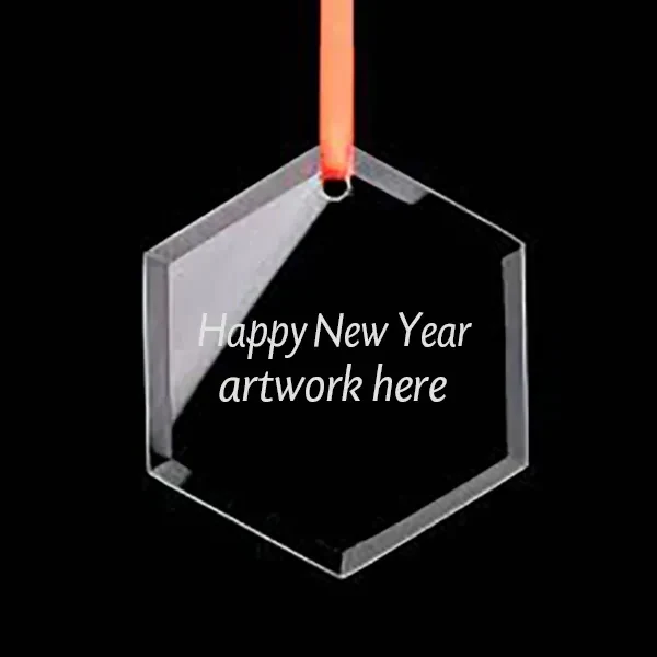 Hexagon Shaped Glass Ornaments -3x3.5 1