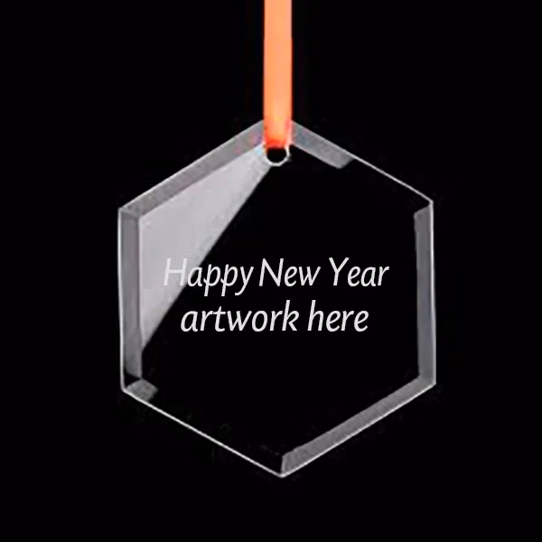 Hexagon Shaped Glass Ornaments -3x3.5