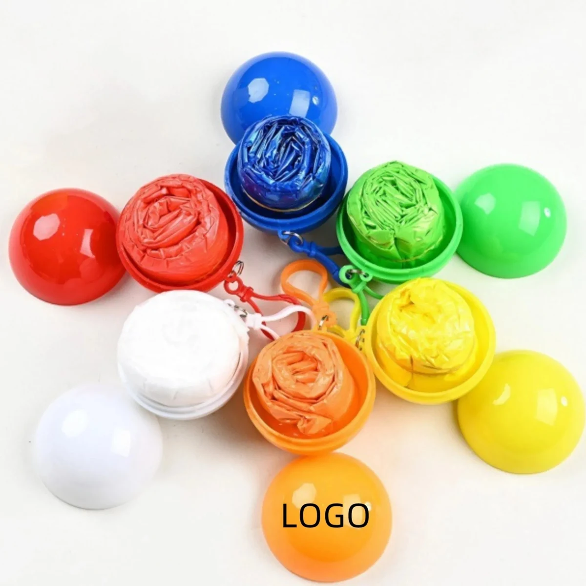 Portable Disposable Emergency Raincoats With Ball Key Chain 1