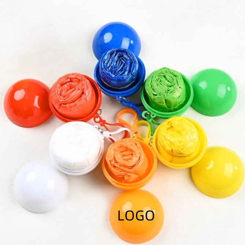 Portable Disposable Emergency Raincoats With Ball Key Chain