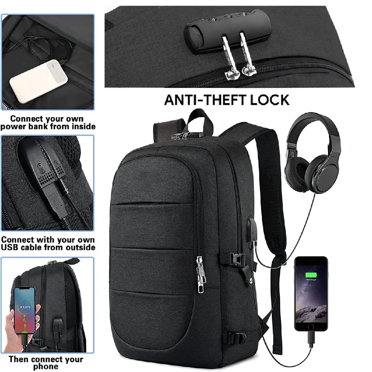 Travel Laptop Backpack 17.3Inch Anti Theft 1