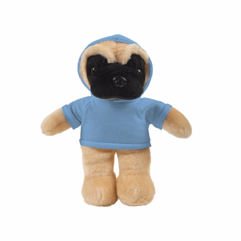 soft plush Pug with hoodie
